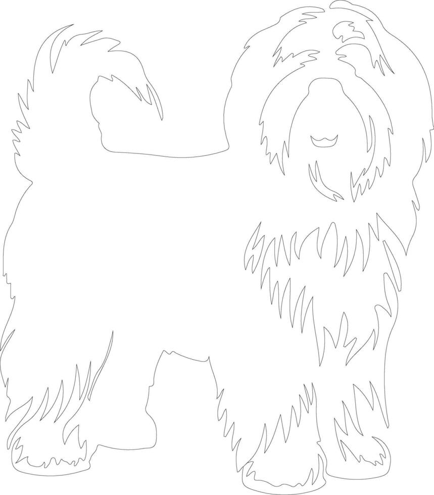 old English sheepdog  outline silhouette vector