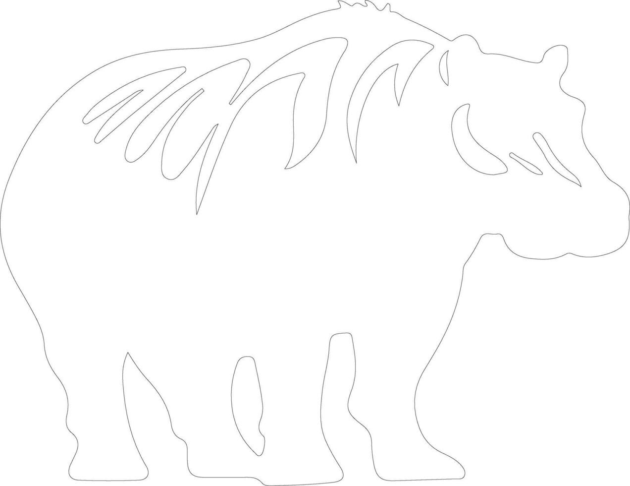 hippo outline silhouette vector