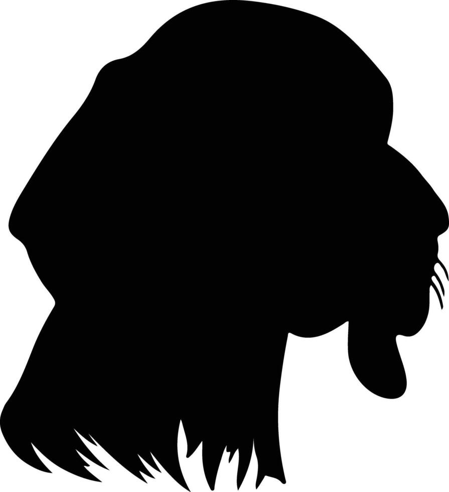 Coonhound silueta retrato vector