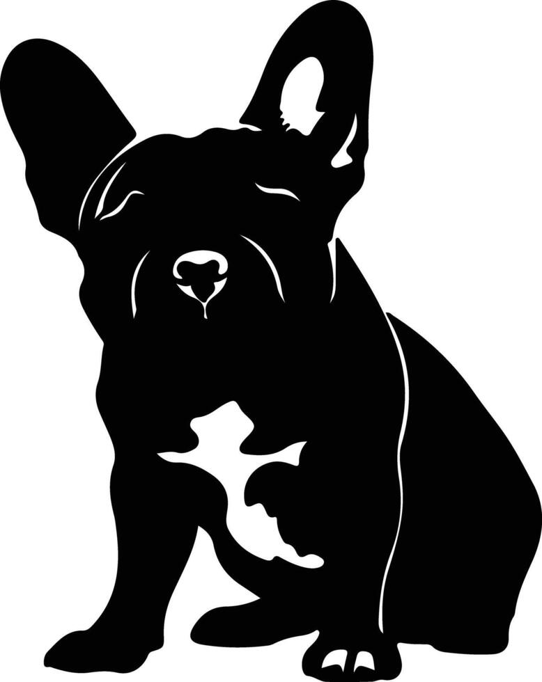 francés buldog negro silueta vector