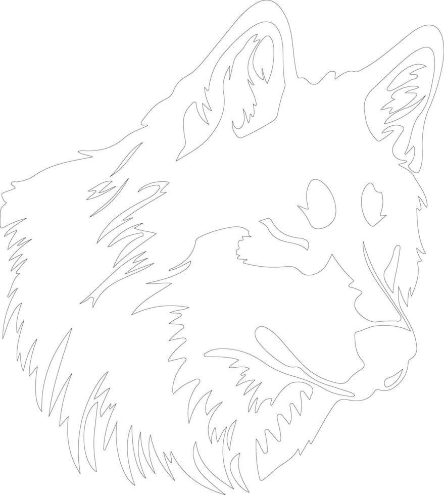 Alaskan Malamute  outline silhouette vector