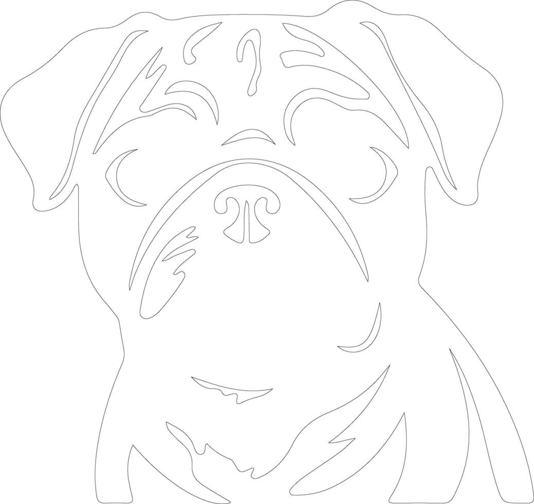 pug   outline silhouette vector