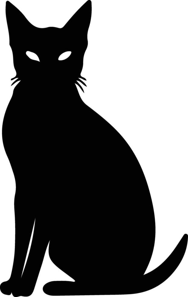 Abyssinian Cat  black silhouette vector