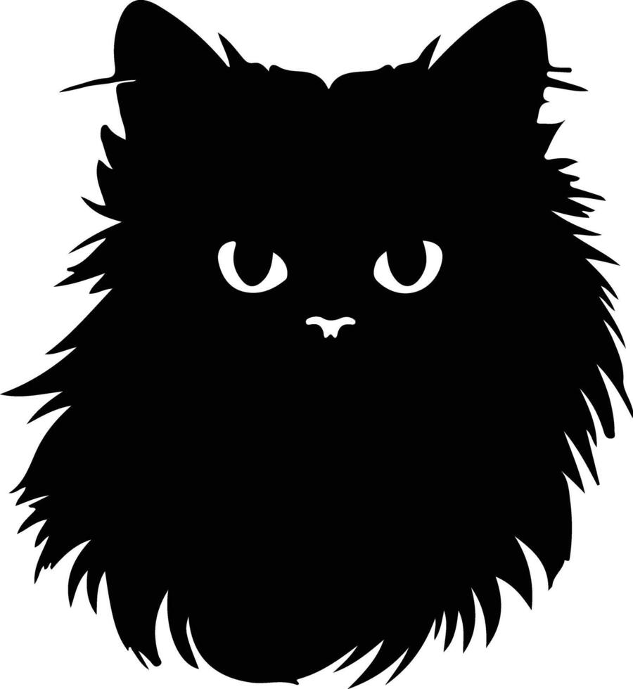 Persian Cat  silhouette portrait vector