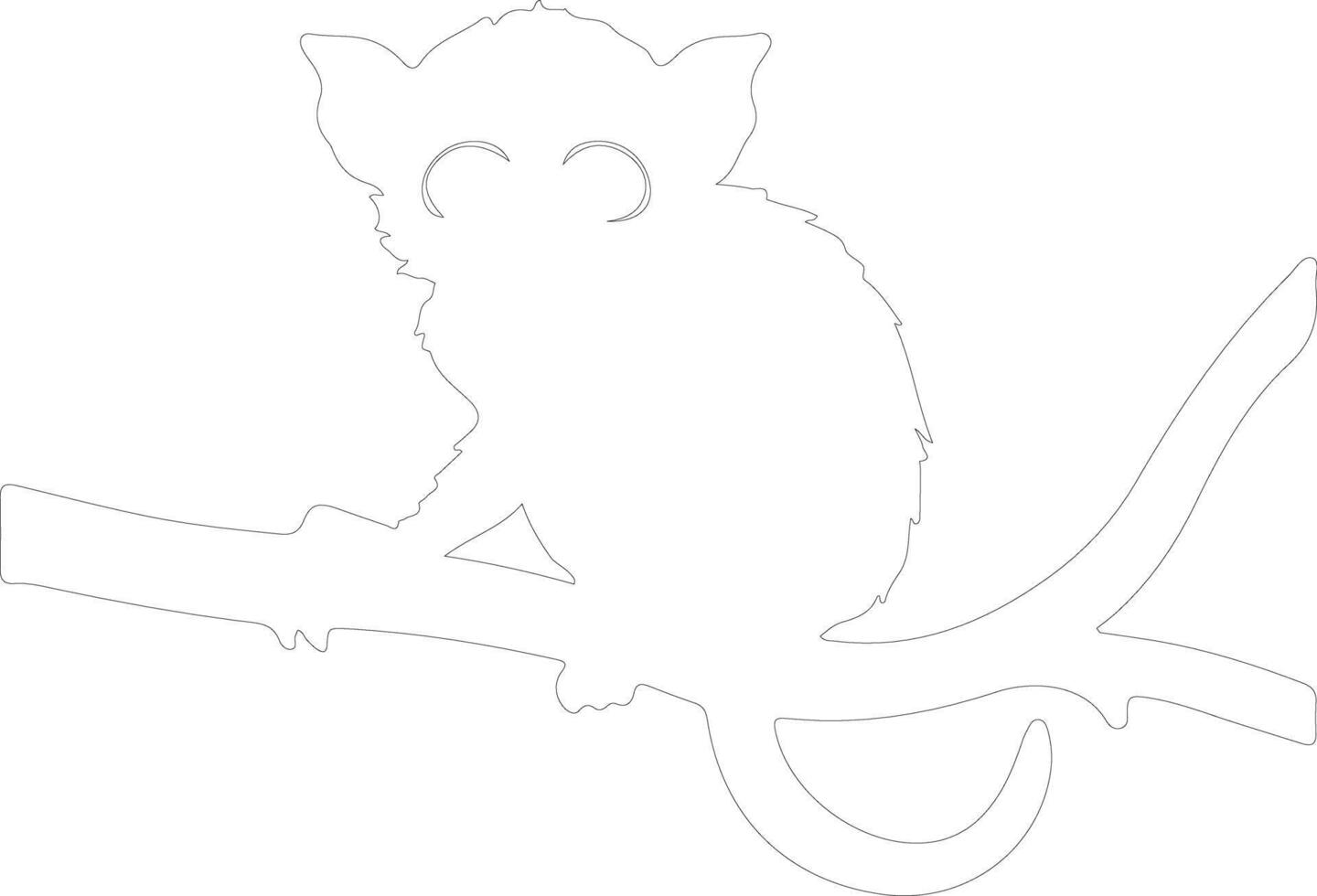 tarsier   outline silhouette vector