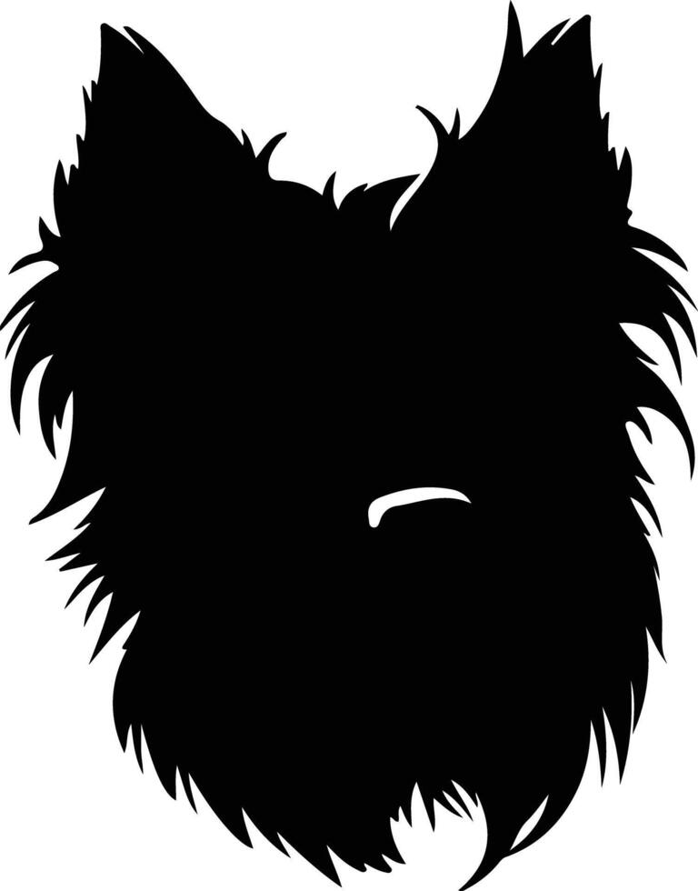 Skye Terrier  silhouette portrait vector