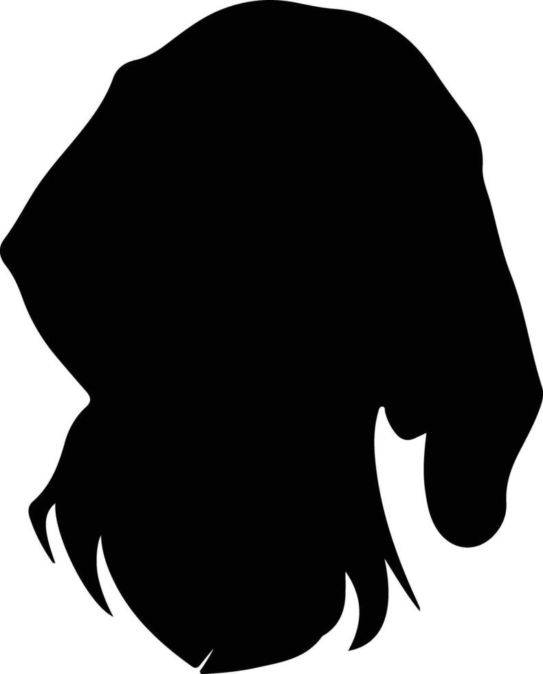 Black and Tan Coonhound   black silhouette vector