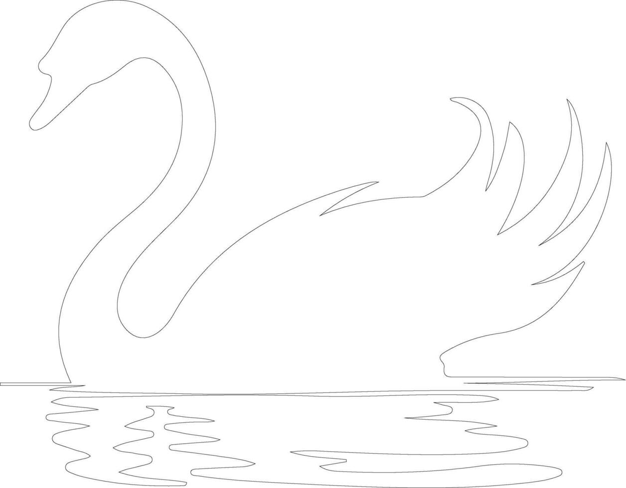 swan    outline silhouette vector