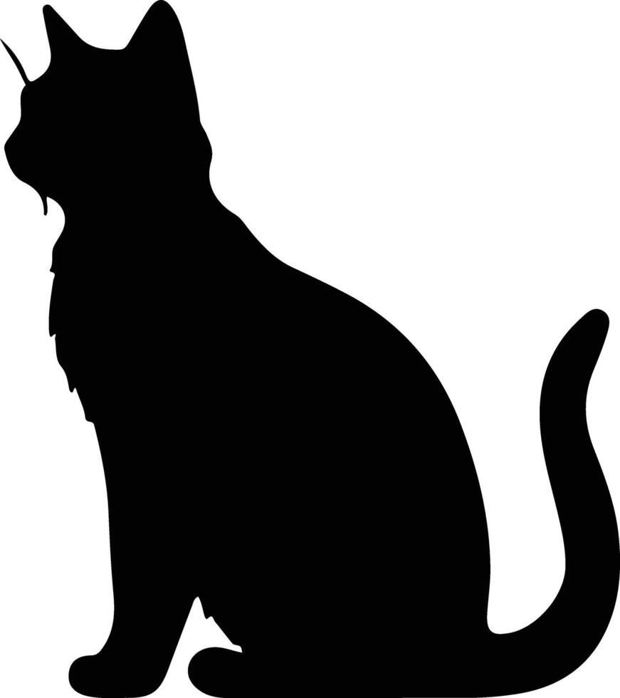 Black cat  black silhouette vector