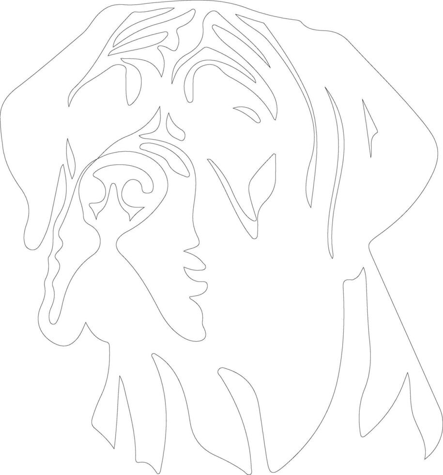 mastiff  outline silhouette vector
