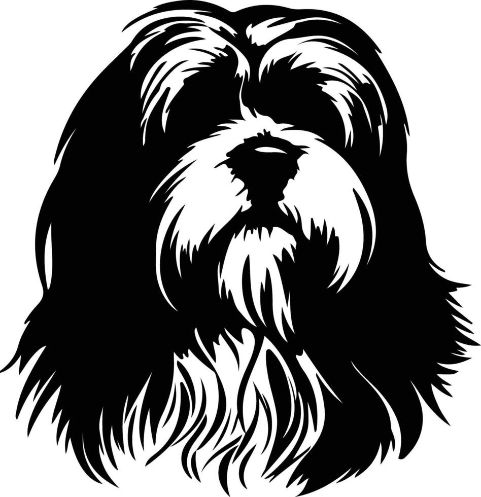 tibetano terrier negro silueta vector