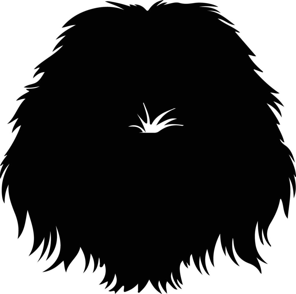 Polish Lowland Sheepdog  silhouette portrait vector