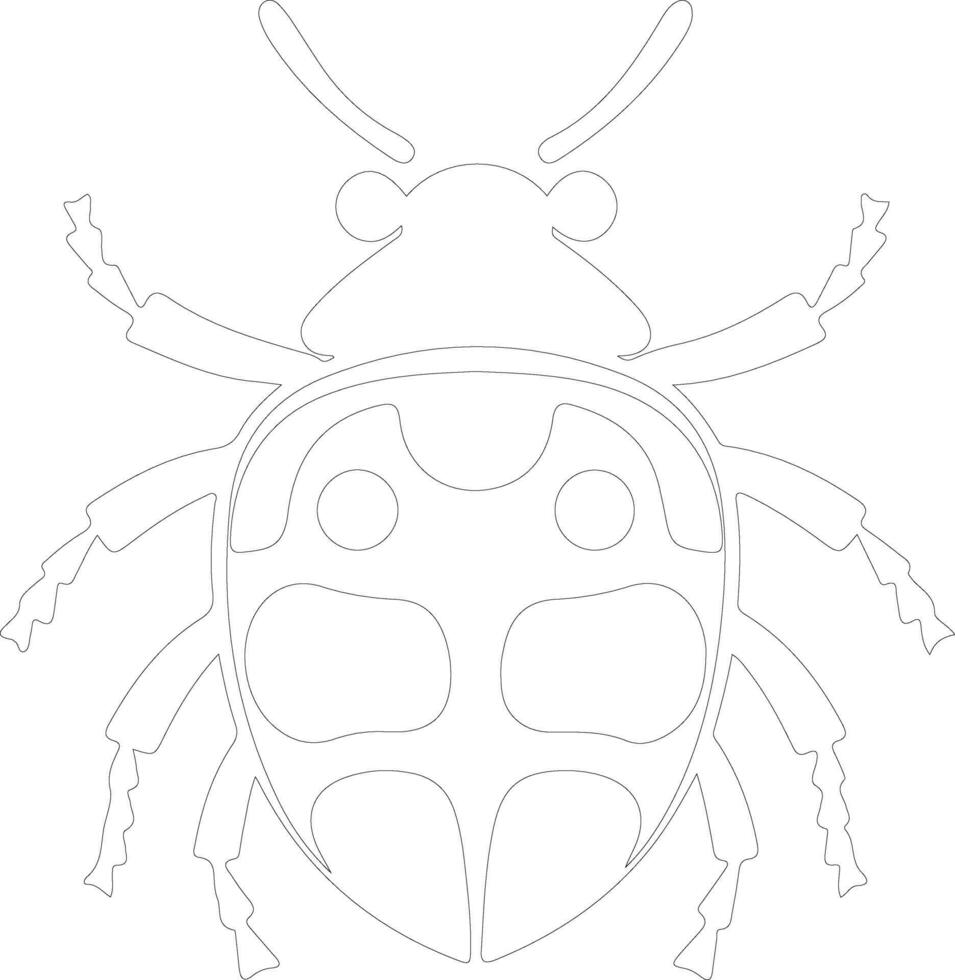 harlequin bug  outline silhouette vector