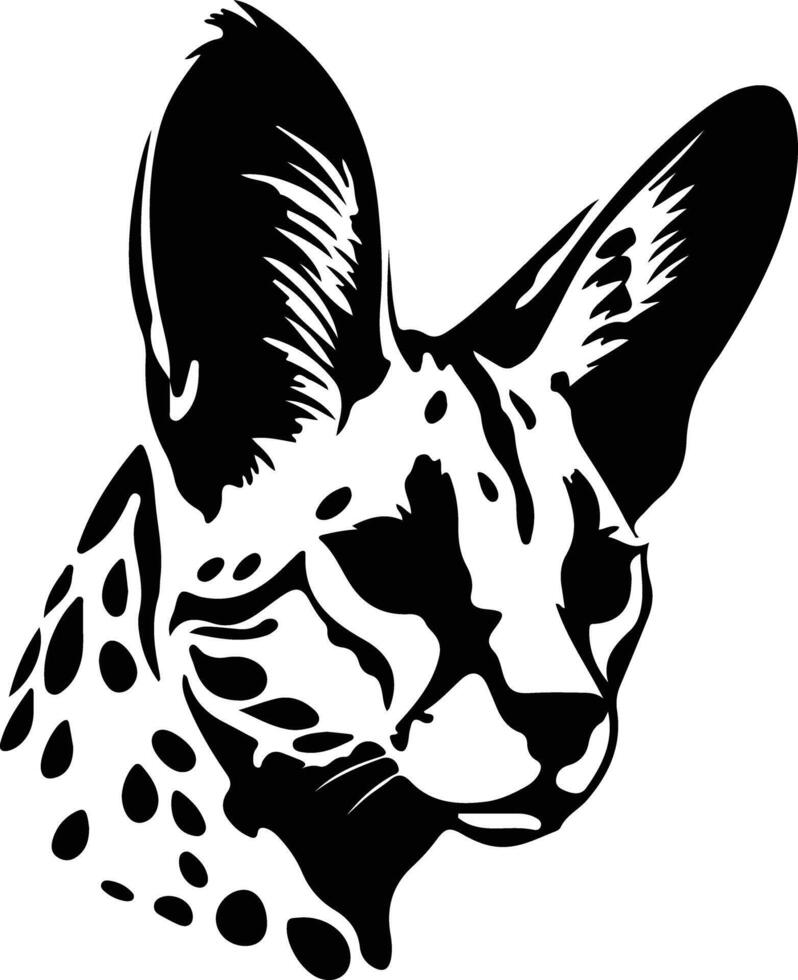 Serval  silhouette portrait vector