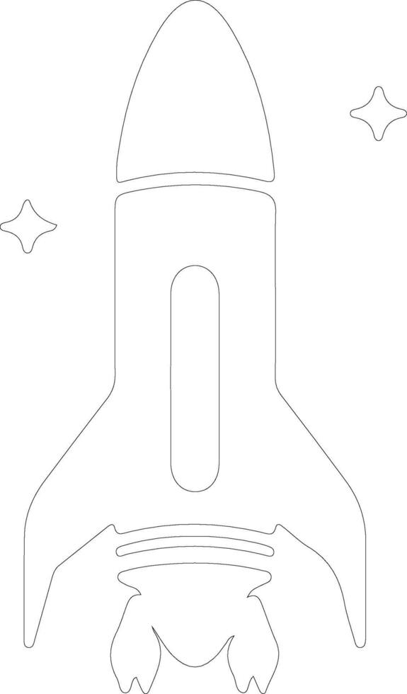rocket outline silhouette vector