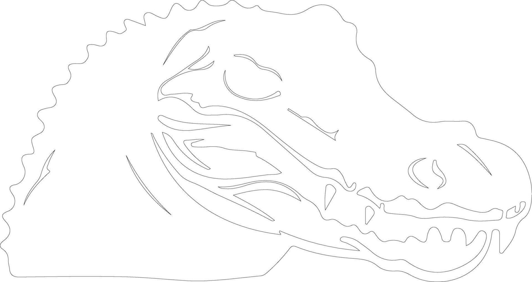 caiman outline silhouette vector