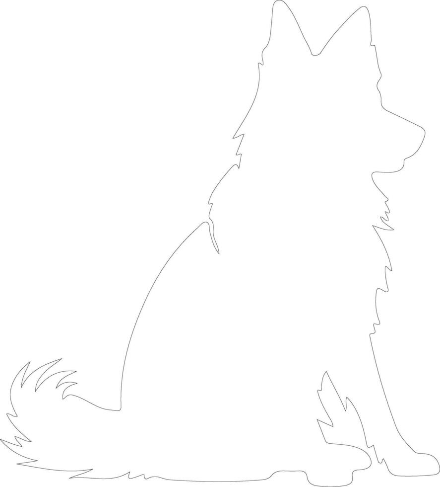 Belgian Sheepdog  outline silhouette vector