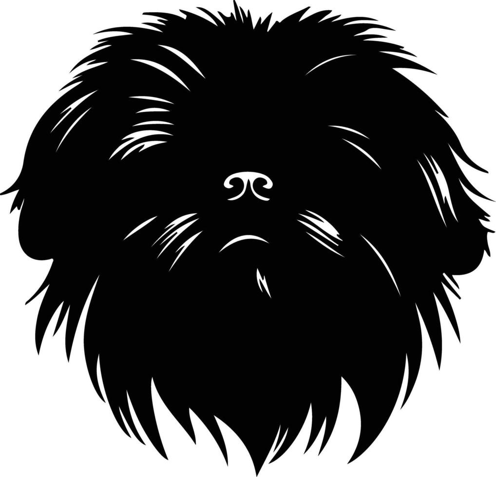 pekinés silueta retrato vector