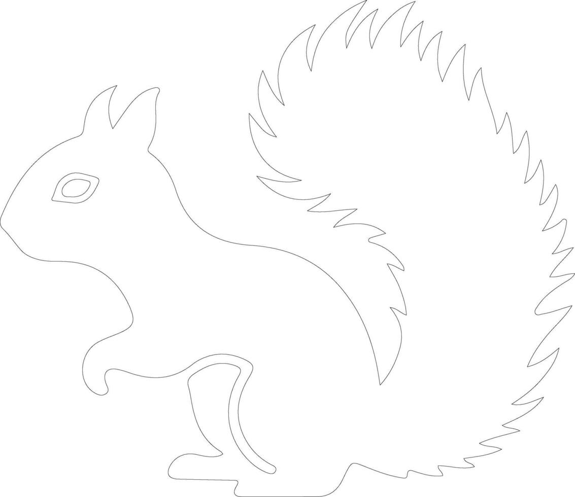 squirrel   outline silhouette vector