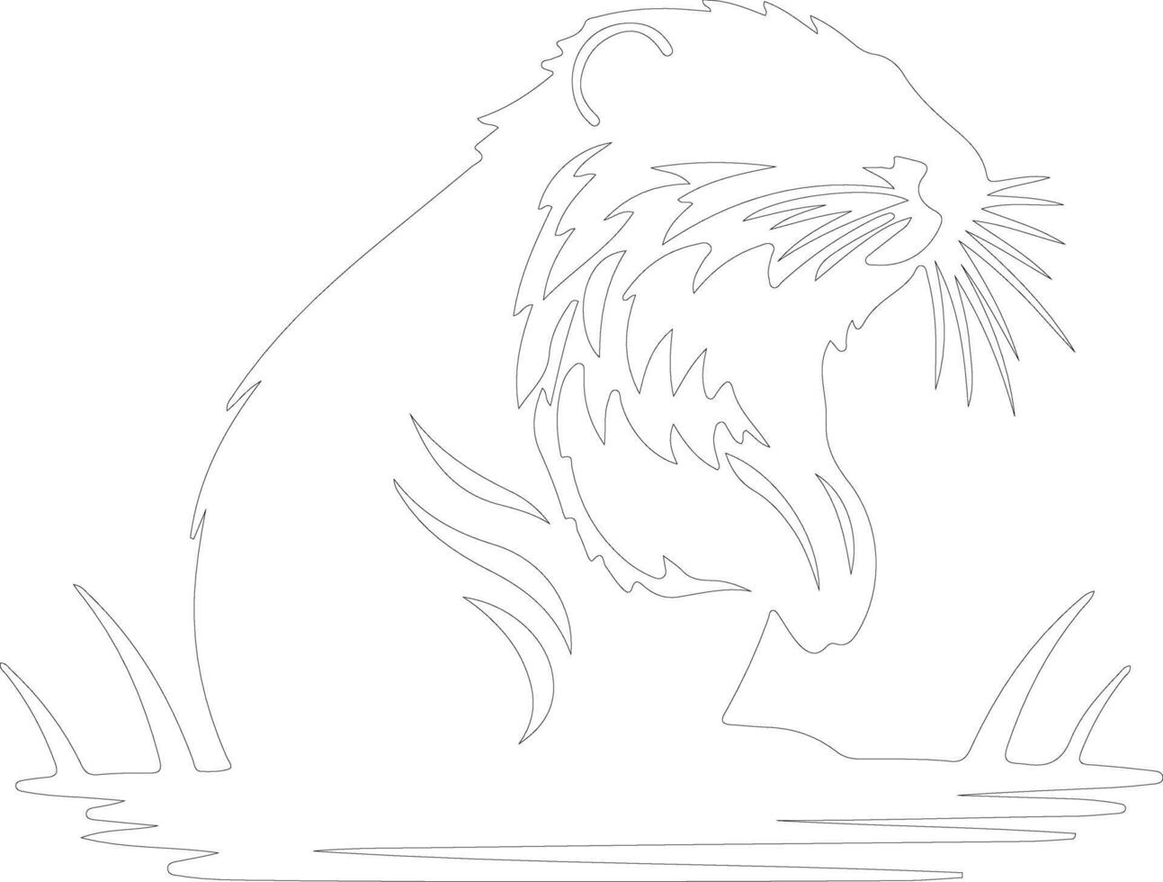beaver  outline silhouette vector