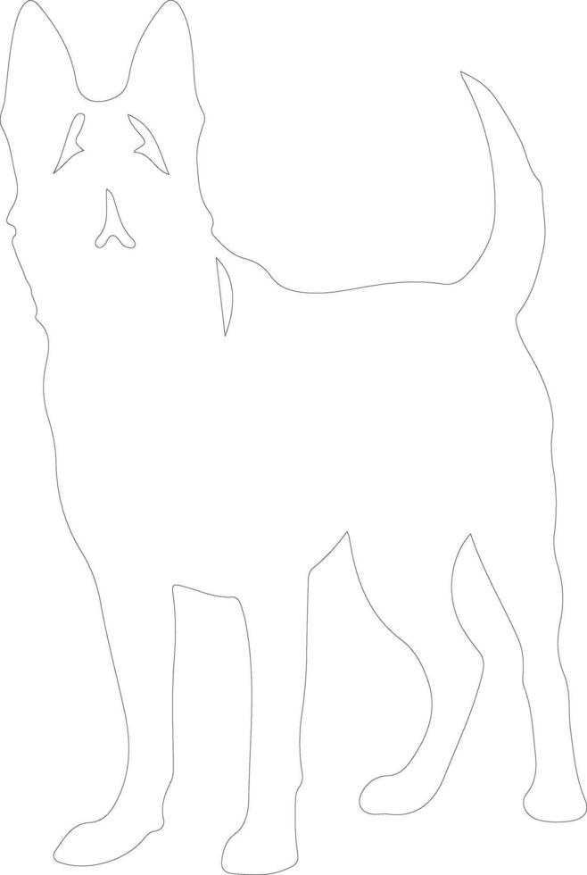 Belgian Malinois  outline silhouette vector