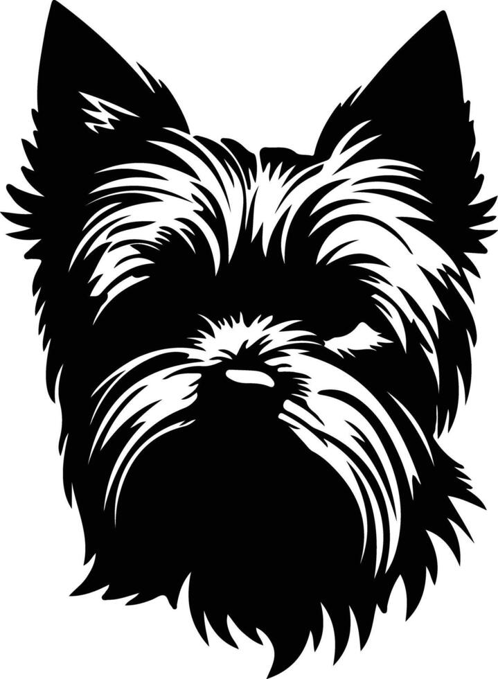 Yorkshire terrier silueta retrato vector