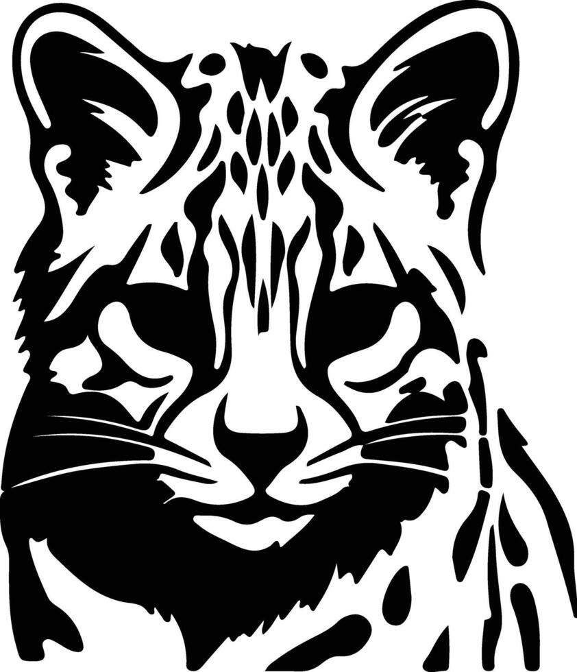 Margay  silhouette portrait vector