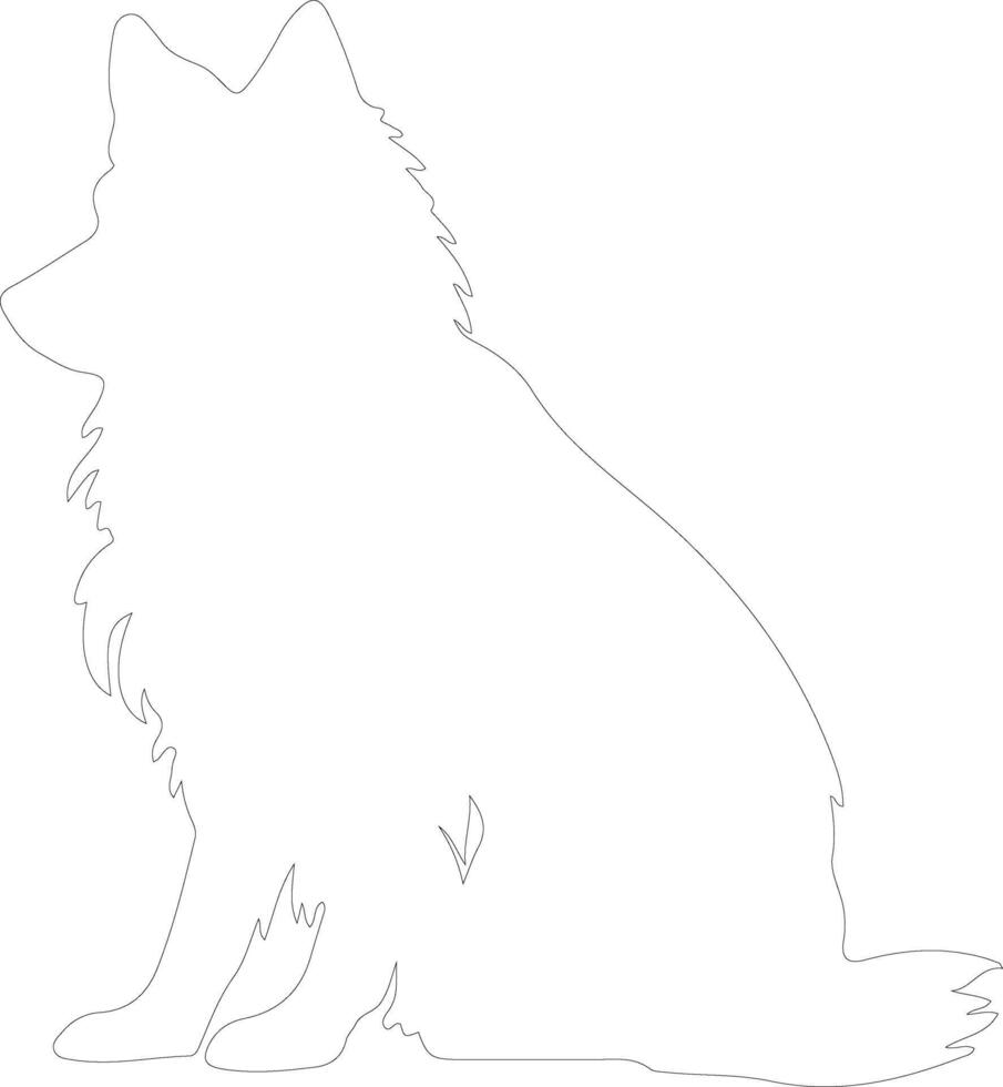 Belgian Sheepdog  outline silhouette vector