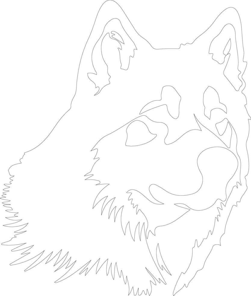 Alaskan Malamute  outline silhouette vector