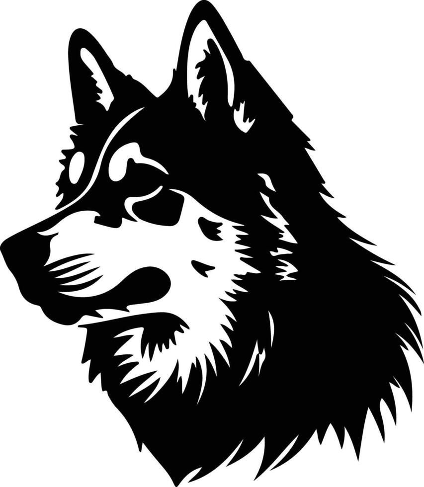 esquimal perro silueta retrato vector