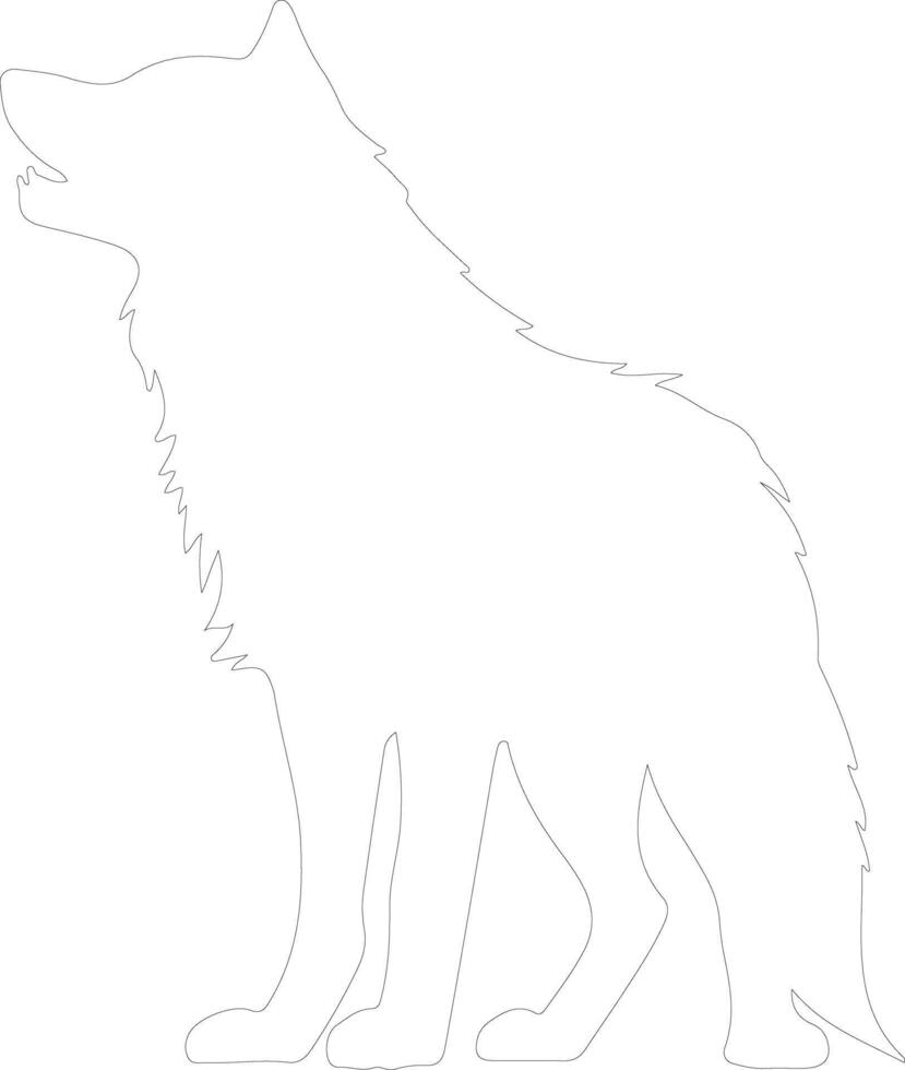 red wolf   outline silhouette vector