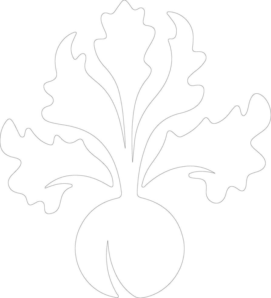 kohlrabi  outline silhouette vector