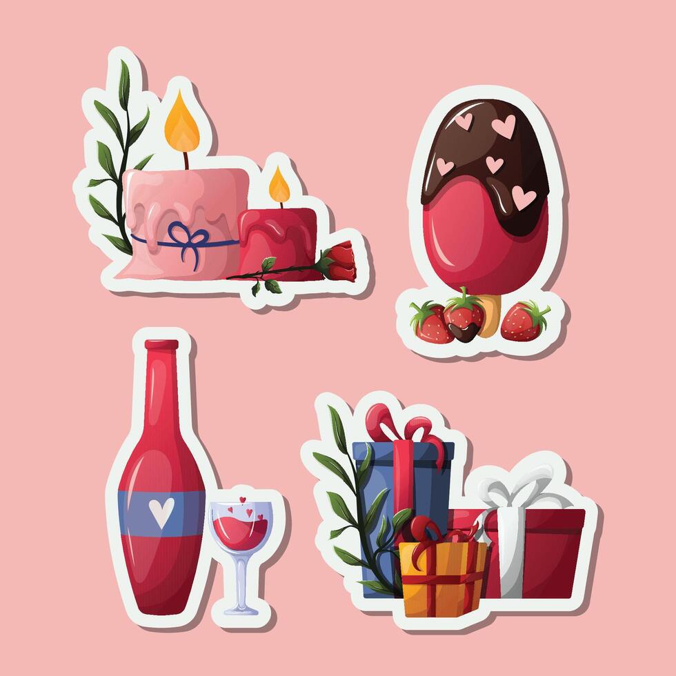 vector valentine's day sticker collection