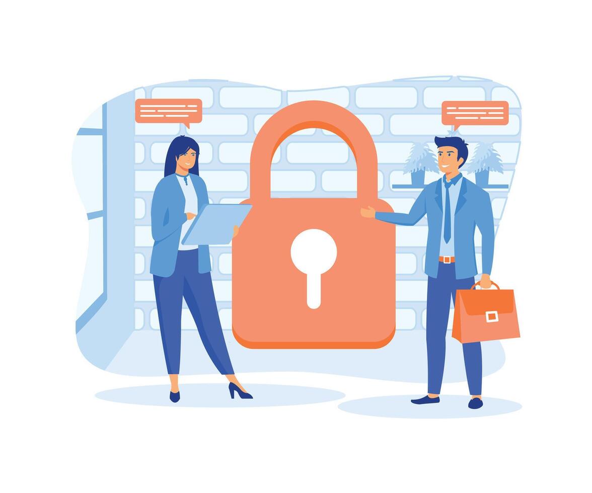 General rules for data protection GDPR. The strengths and unifies the protection of personal data.  flat vector modern illustration