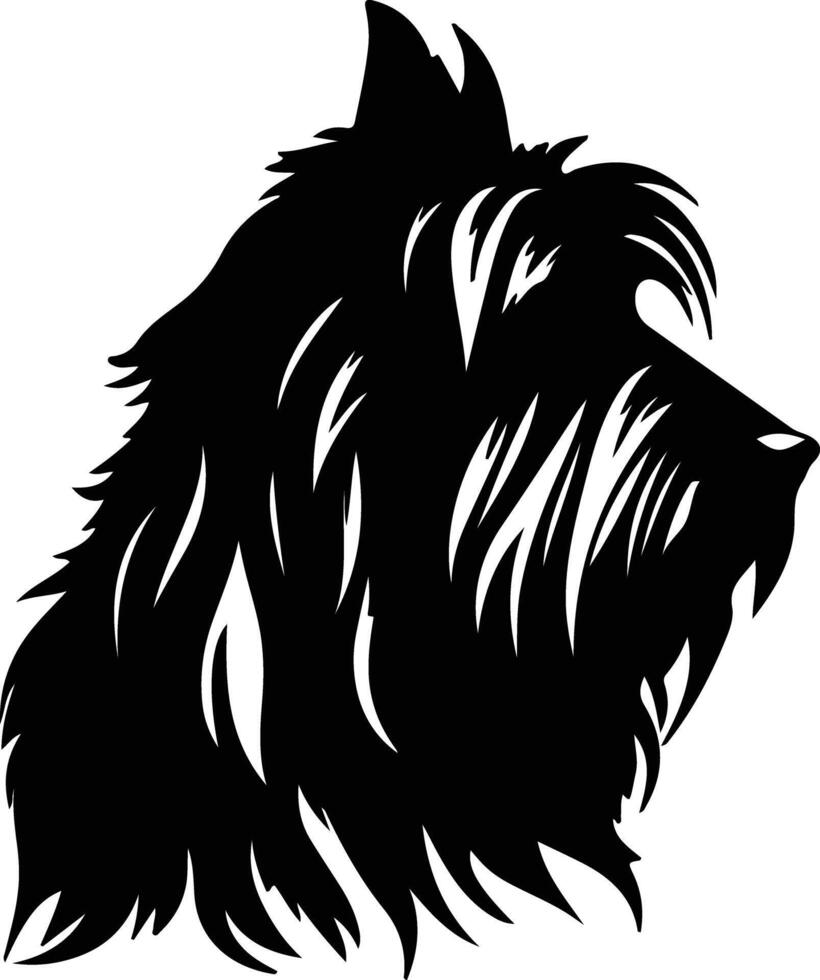 Briard  silhouette portrait vector