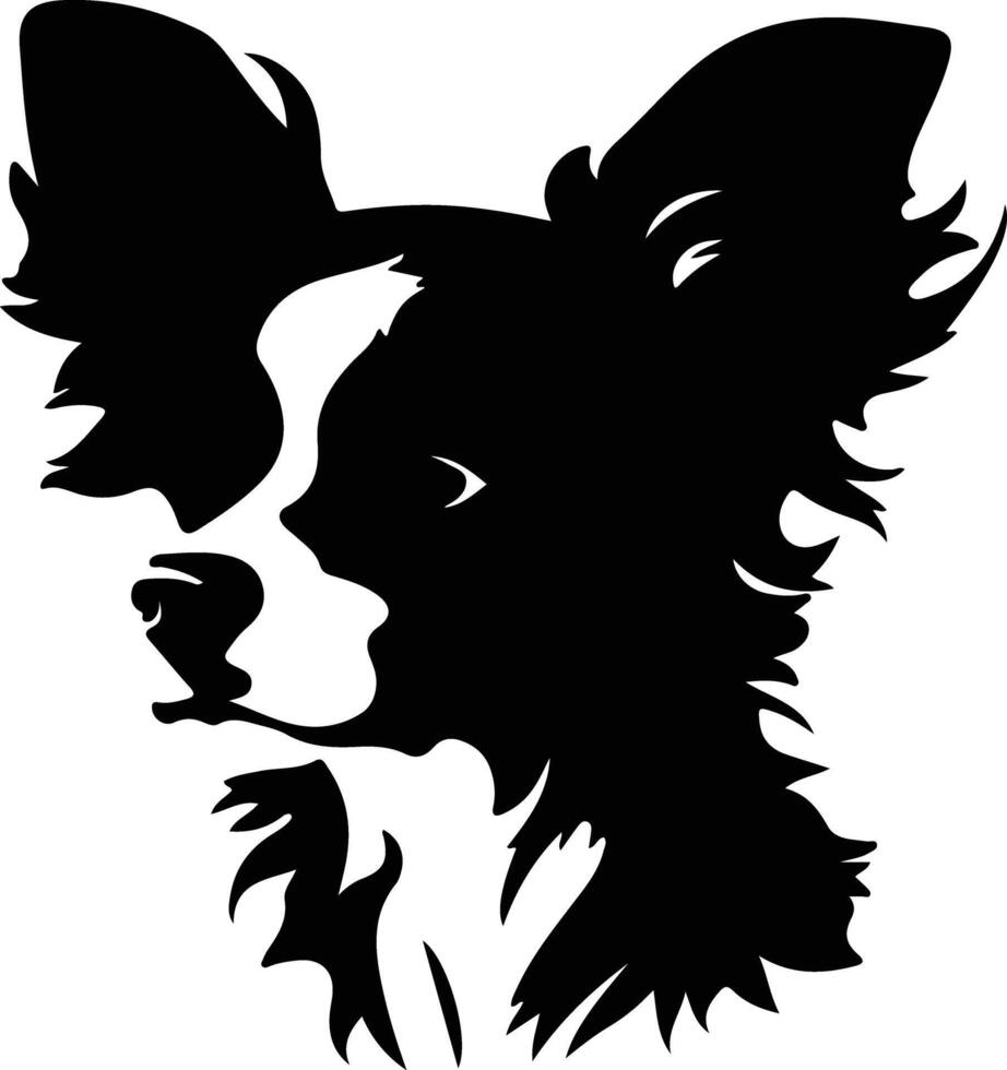 Papillon  silhouette portrait vector