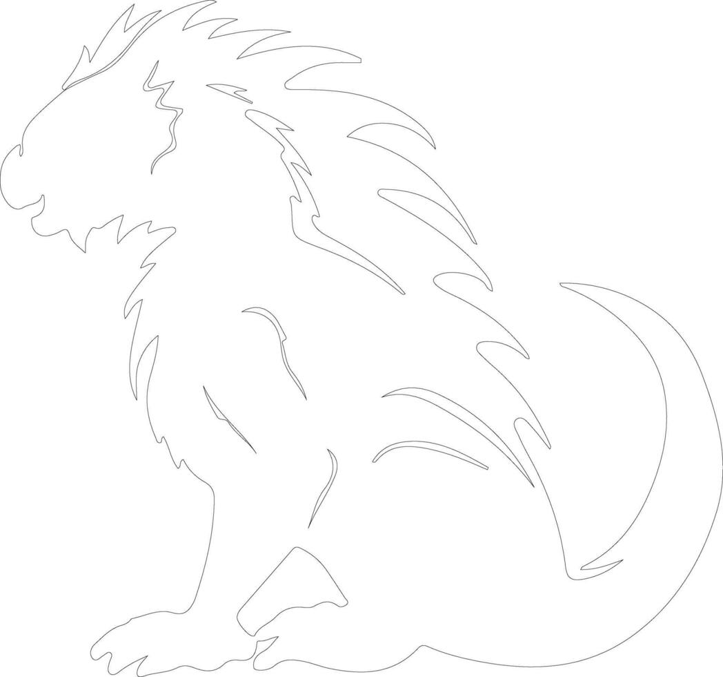 basilisk outline silhouette vector
