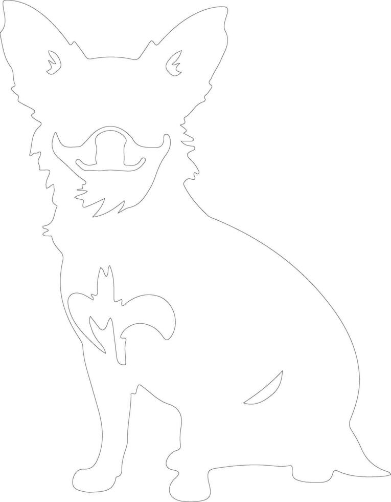 Chihuahua  outline silhouette vector
