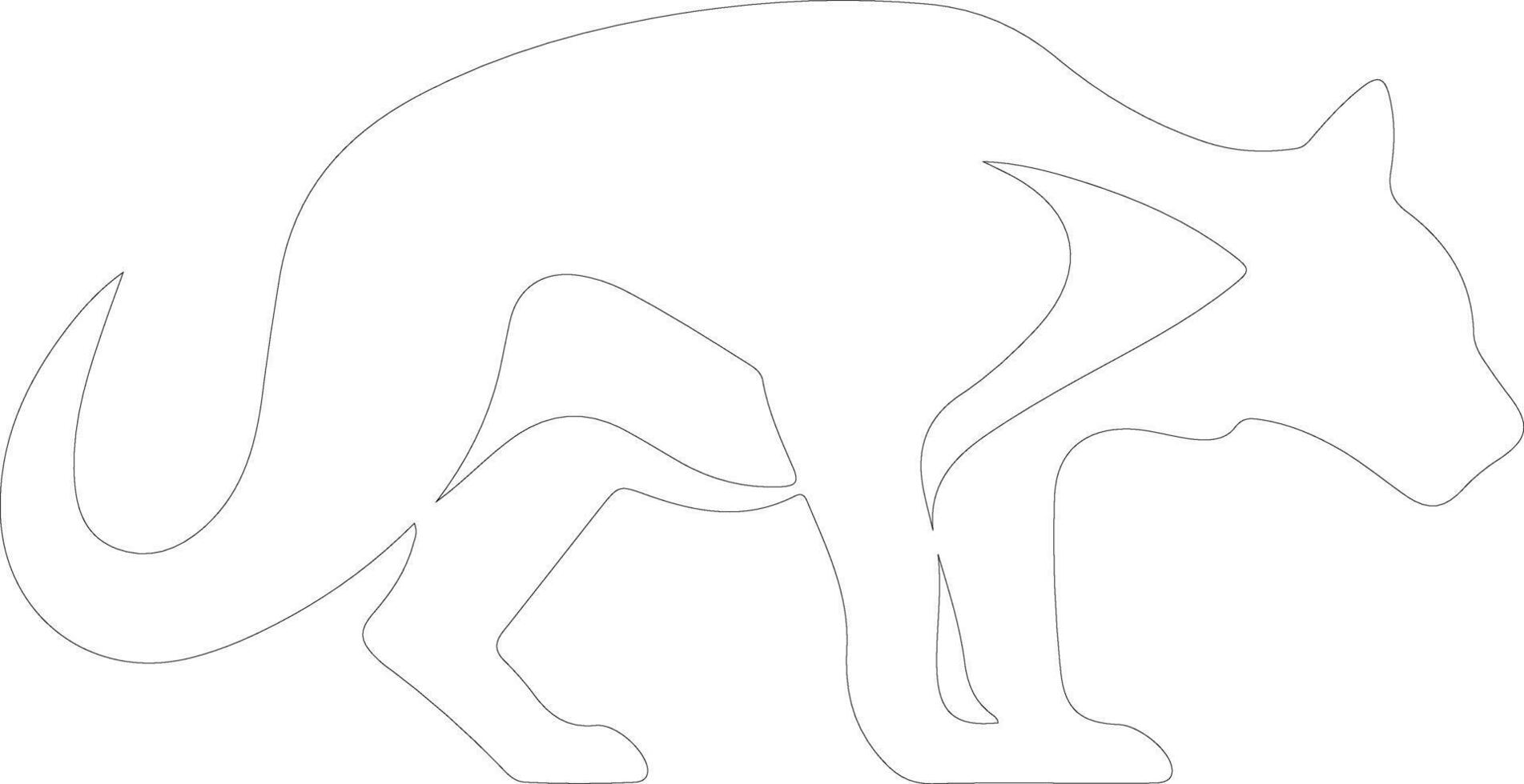 Tasmanian tiger    outline silhouette vector