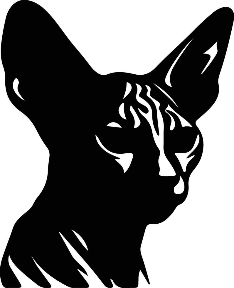 Sphynx Cat  silhouette portrait vector