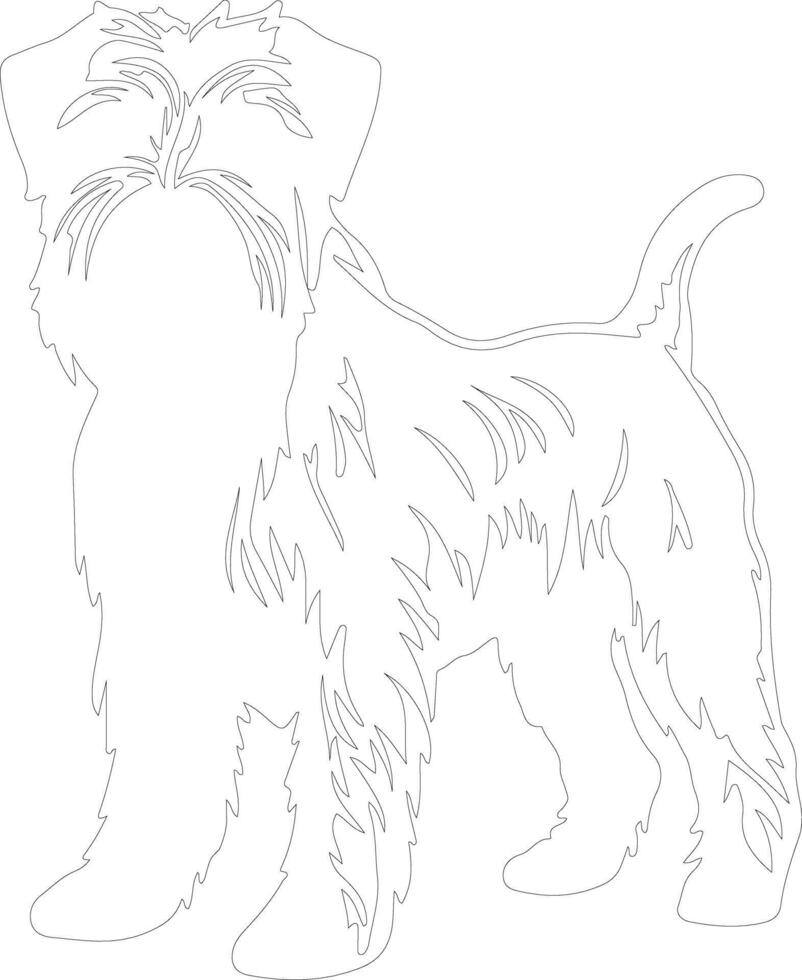 Soft Coated Wheaten Terrier outline silhouette vector