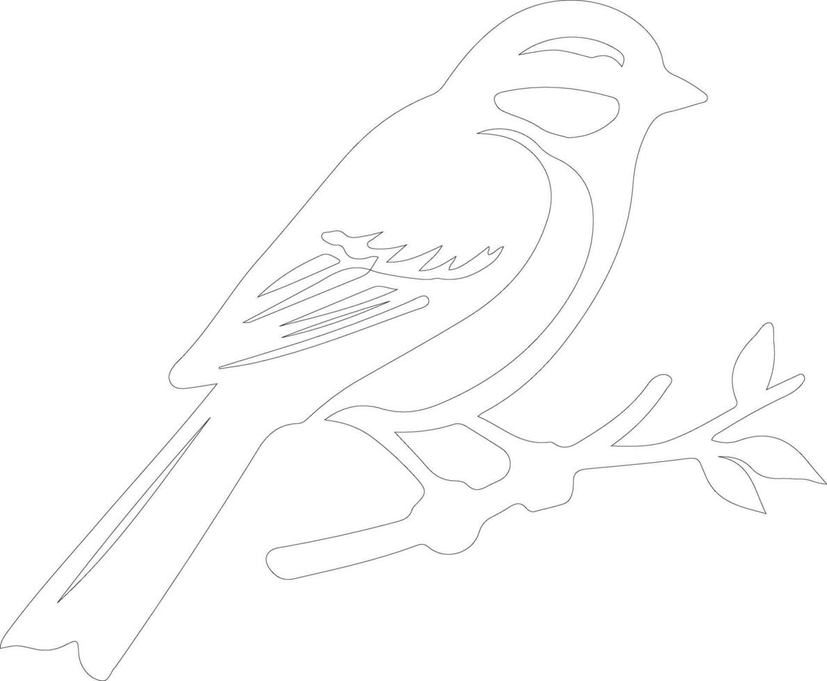 American tree sparrow outline silhouette vector