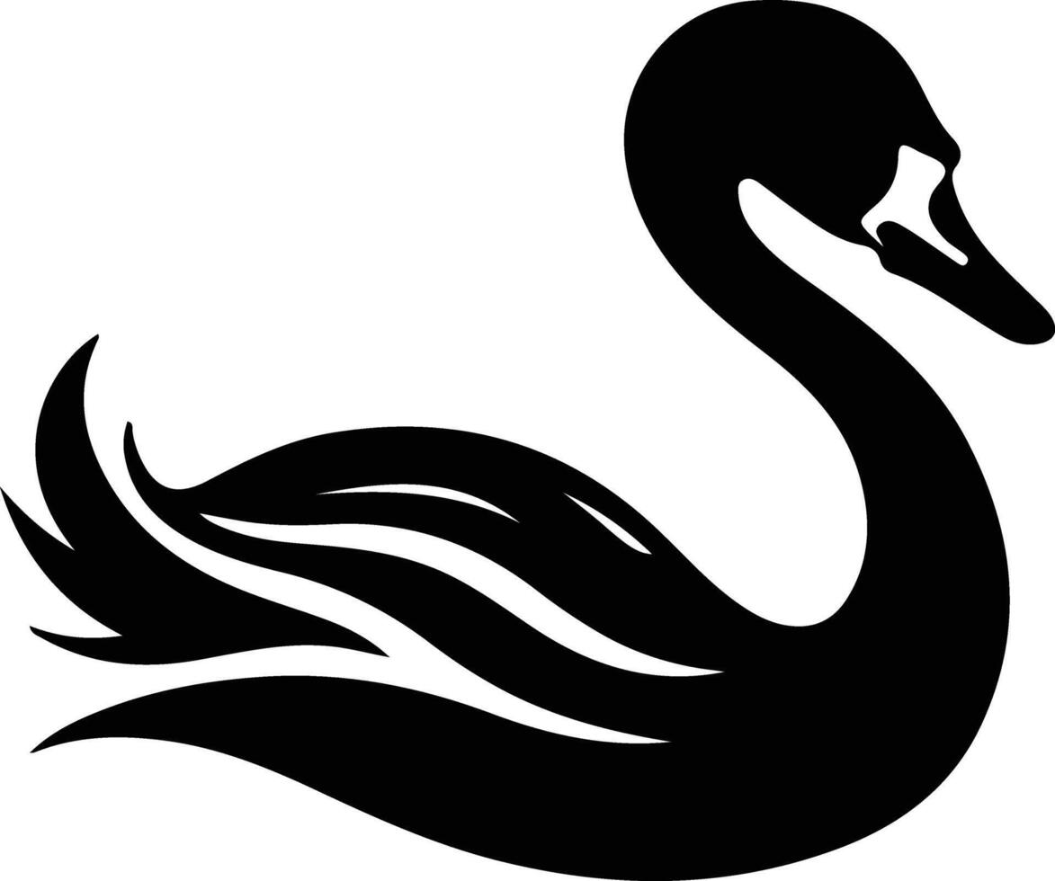 negro cisne silueta retrato vector