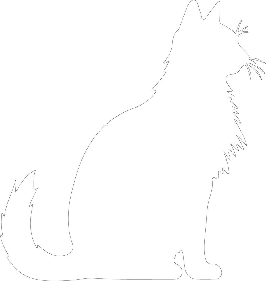 Somali Cat outline silhouette vector