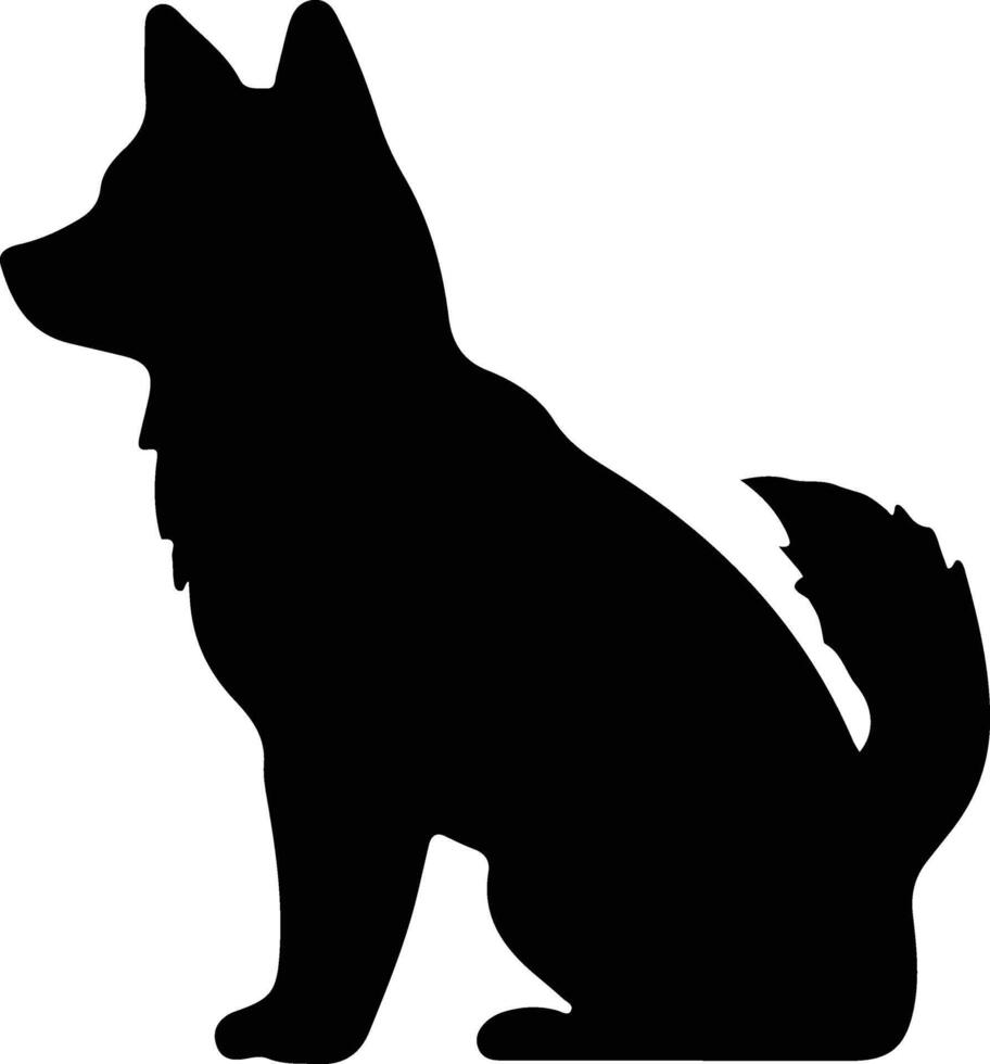 shiba inu negro silueta vector