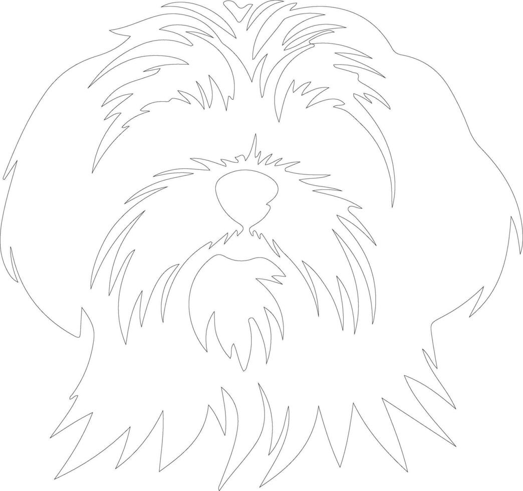 Shih Tzu outline silhouette vector