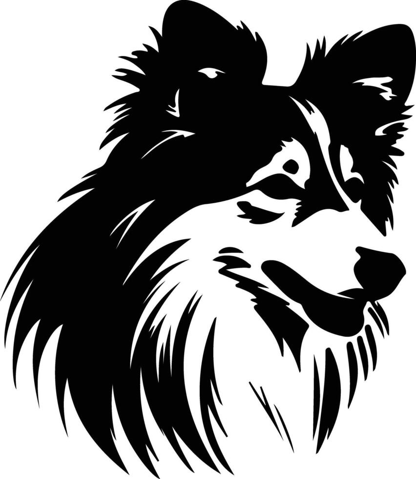 Shetland Sheepdog silhouette portrait vector