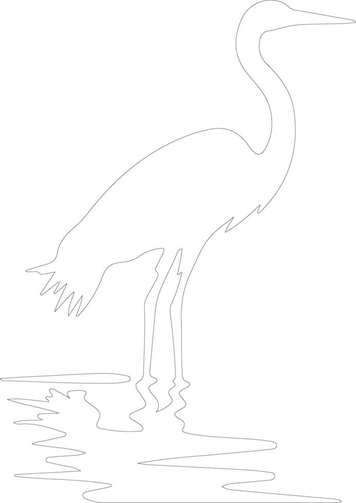 egret   outline silhouette vector