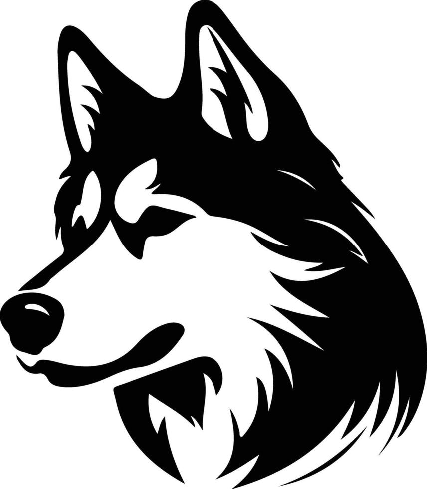 Siberian Husky  silhouette portrait vector