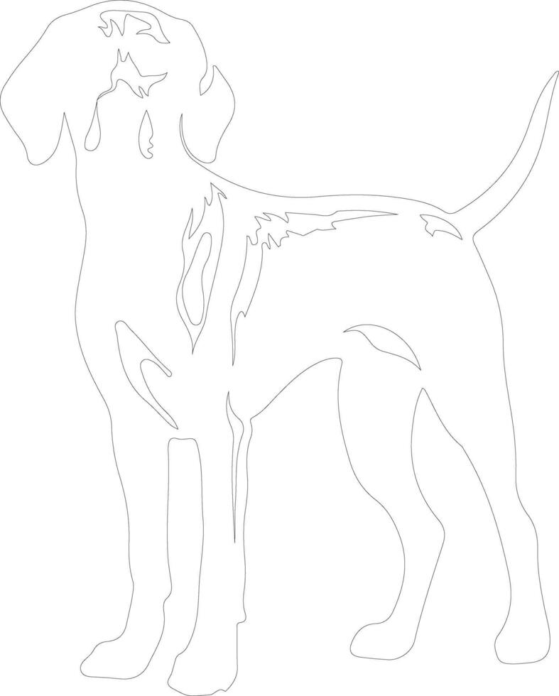 Redbone Coonhound  outline silhouette vector